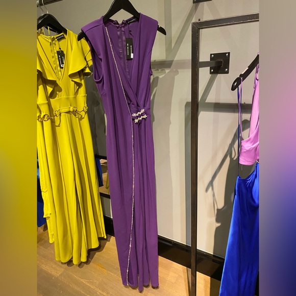 Valentine overlap purple jumpsuit - Picture 4 of 11